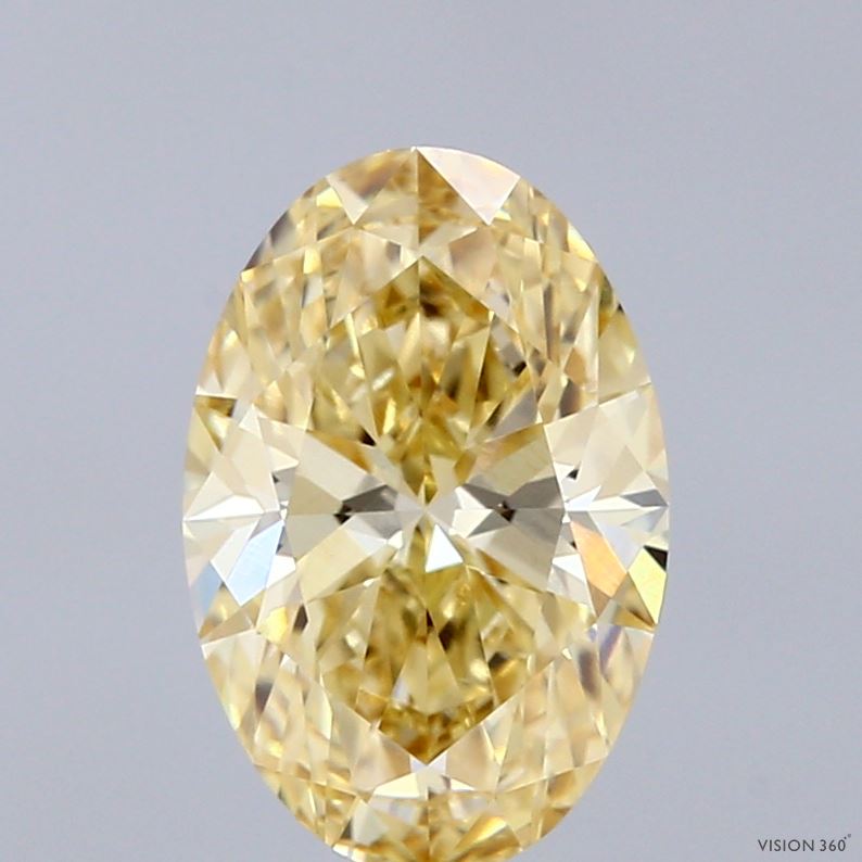 2.01ct Oval FANCY INTENSE YELLOW VVS2 Lab Created Diamond