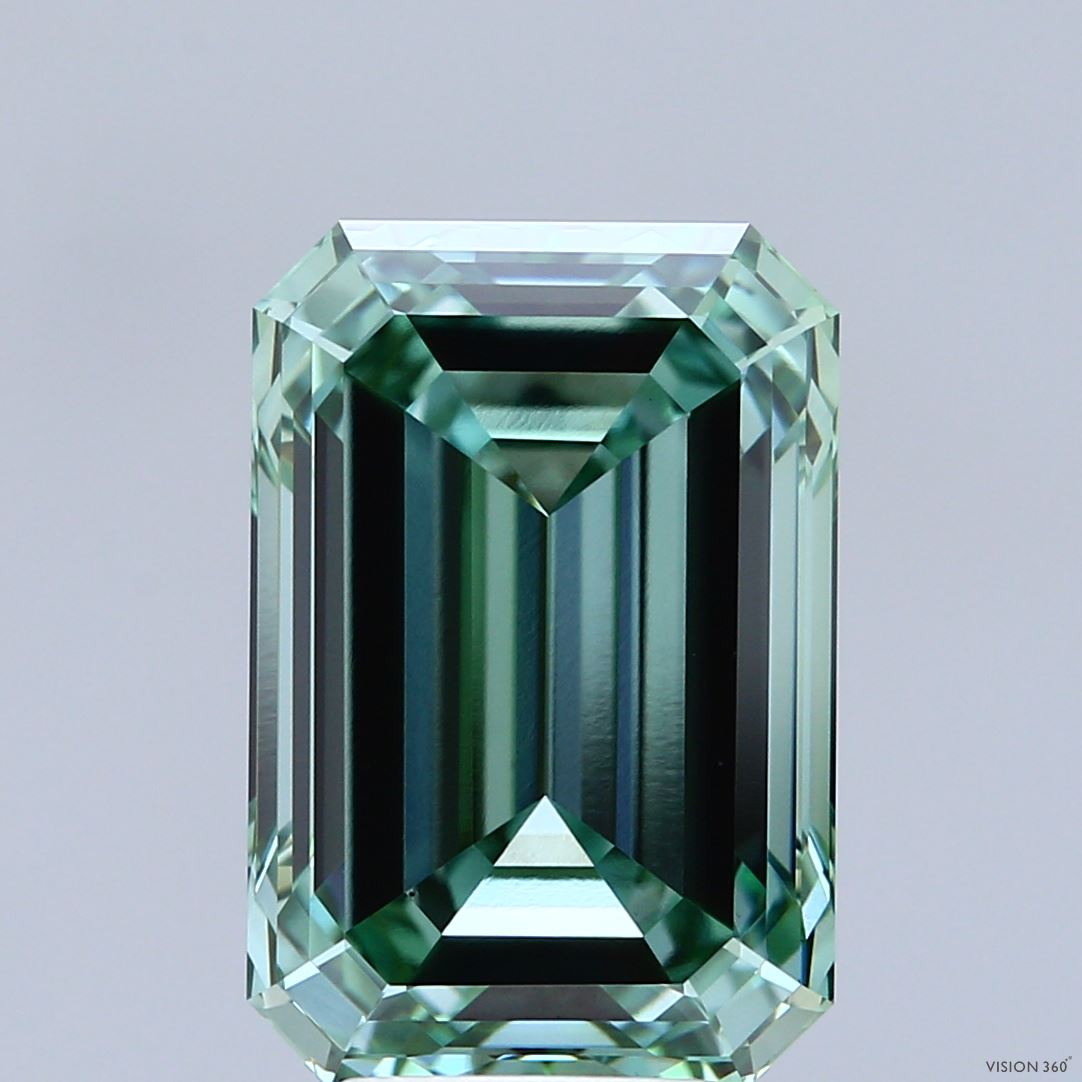 7.03ct Emerald FANCY VIVID GREEN VS1 Lab Created Diamond