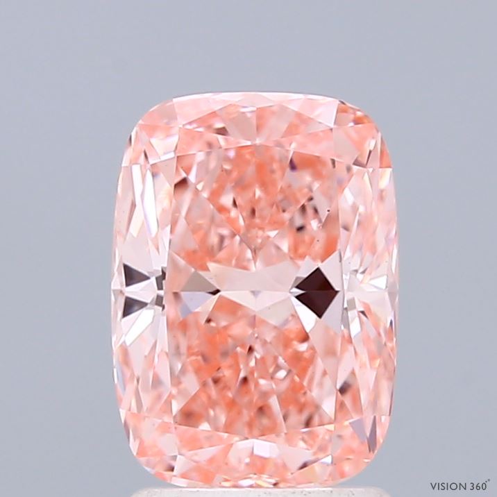 2.05ct Cushion FANCY VIVID PINK VS1 Lab Created Diamond