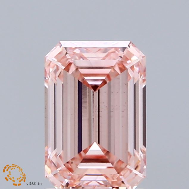 1.73ct Emerald FANCY INTENSE PINK VS2 Lab Created Diamond