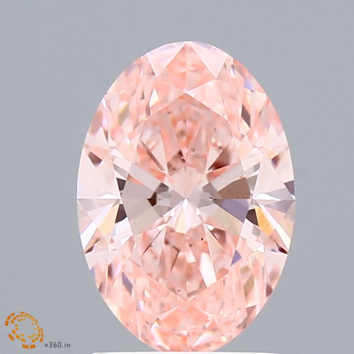 1.69ct Oval FANCY VIVID PINK VS1 Lab Created Diamond