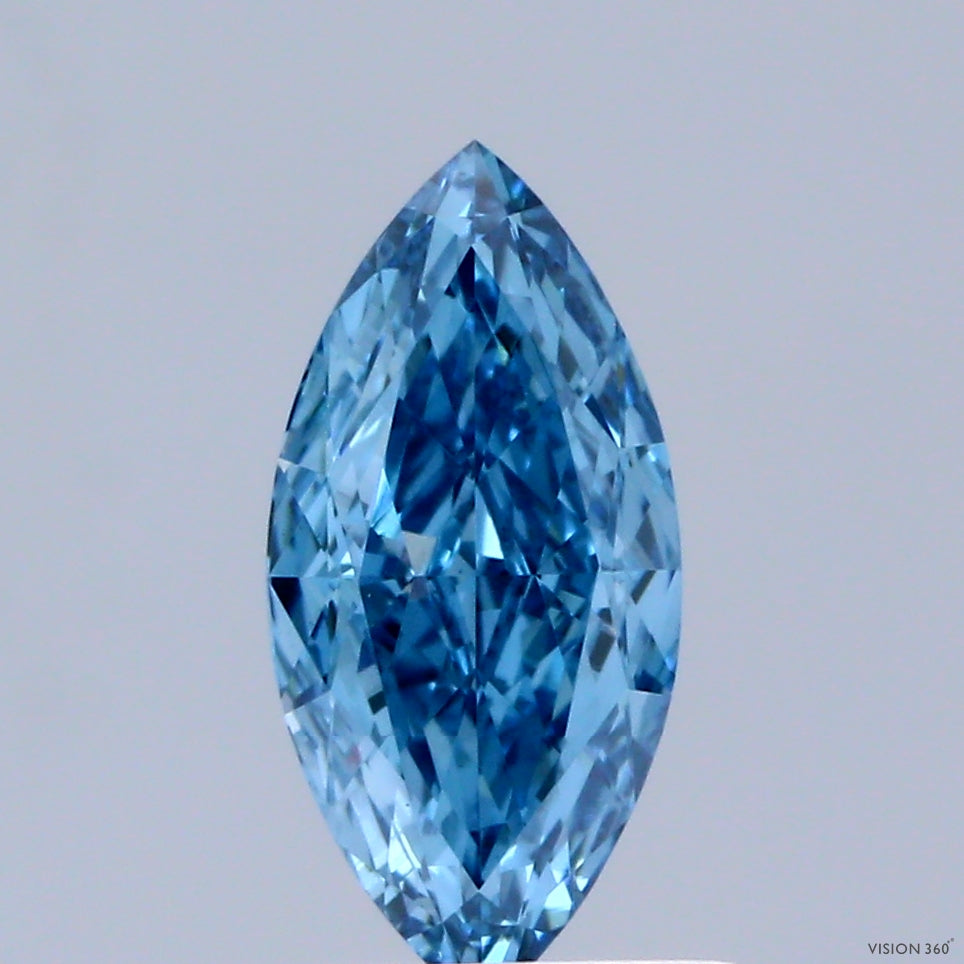 1.02ct Marquise FANCY VIVID BLUE VVS2 Lab Created Diamond