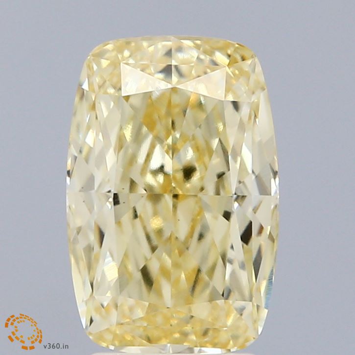 3.11ct Cushion FANCY YELLOW VS1 Lab Created Diamond