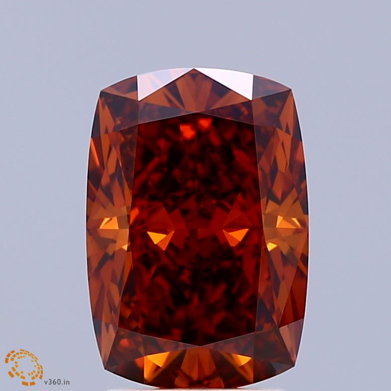 3.16ct Cushion FANCY DEEP ORANGE VVS2 Lab Created Diamond