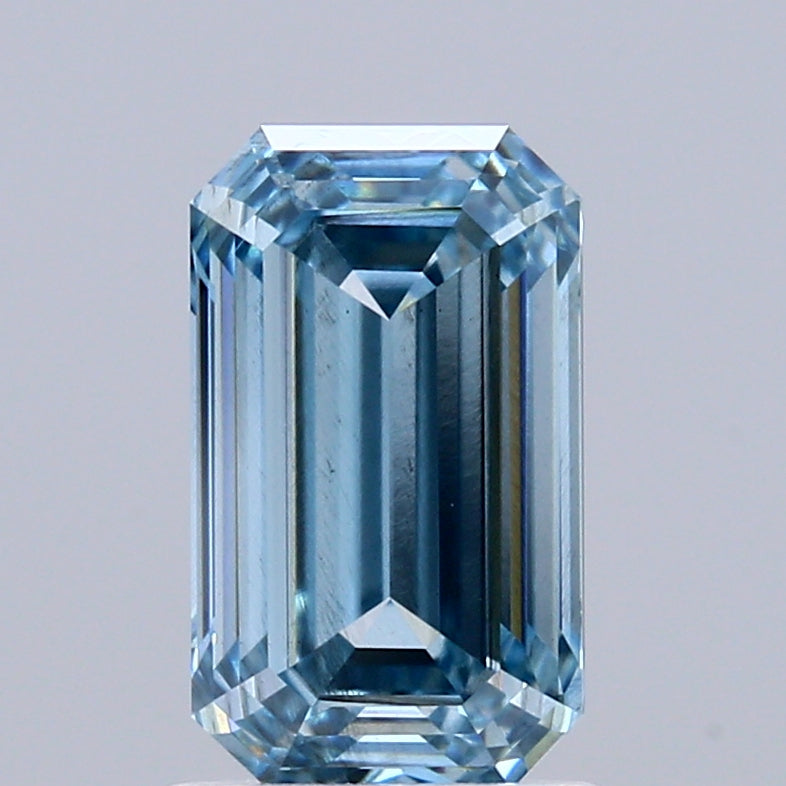 1.5ct Emerald FANCY VIVID BLUE VS2 Lab Created Diamond