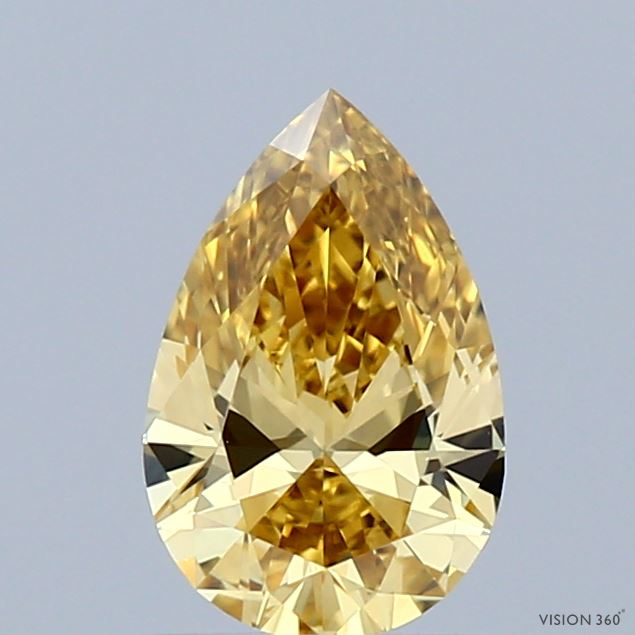 0.96ct Pear FANCY INTENSE YELLOW VVS2 Lab Created Diamond
