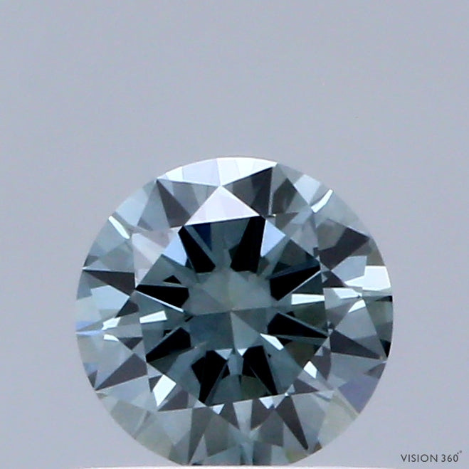 0.51ct Round FANCY INTENSE GREENISH BLUE VVS2 Lab Created Diamond