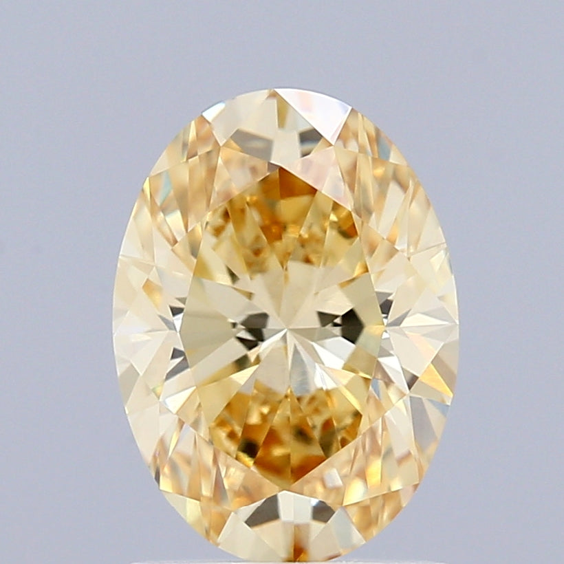 1.5ct Oval FANCY INTENSE YELLOW VVS2 Lab Created Diamond
