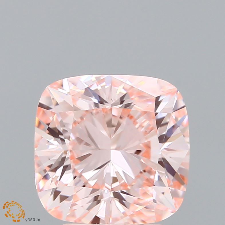 3.02ct Cushion FANCY INTENSE PINK VVS2 Lab Created Diamond