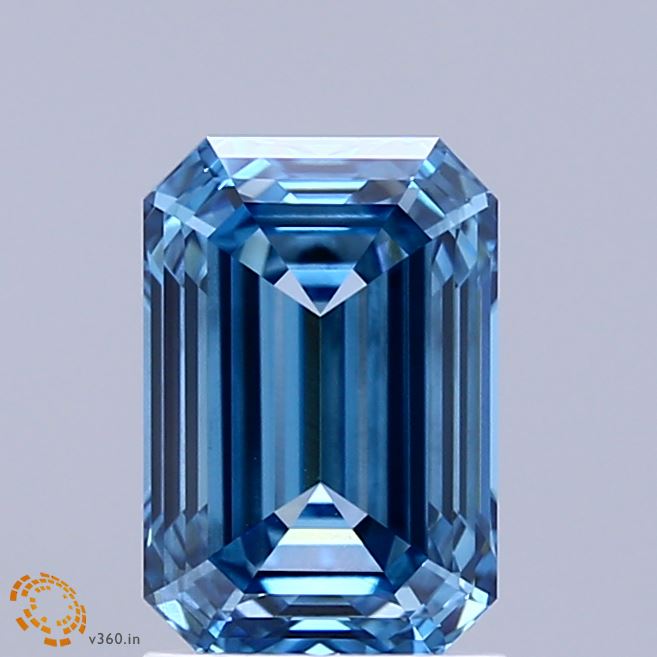 2.01ct Emerald FANCY VIVID BLUE VS2 Lab Created Diamond