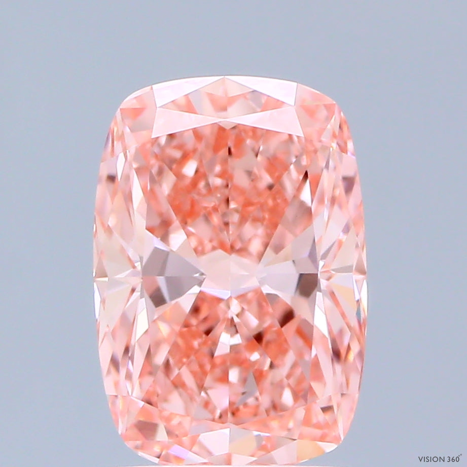1.93ct Cushion FANCY VIVID PINK VVS2 Lab Created Diamond