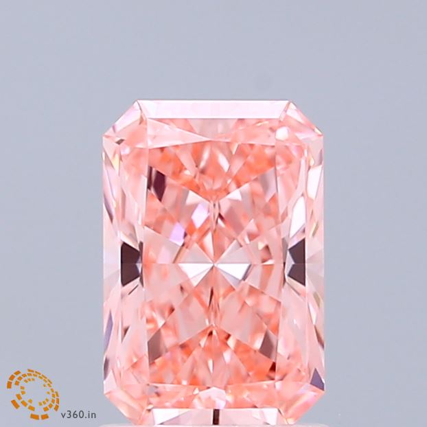 1.36ct Radiant FANCY VIVID PINK VS1 Lab Created Diamond