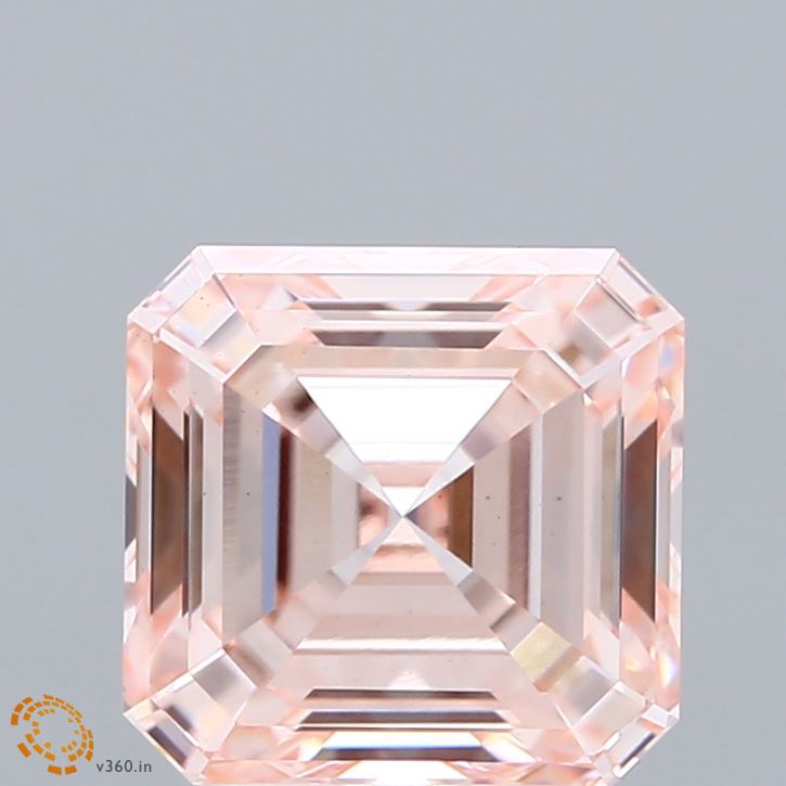 3.02ct Asscher FANCY INTENSE PINK VS1 Lab Created Diamond