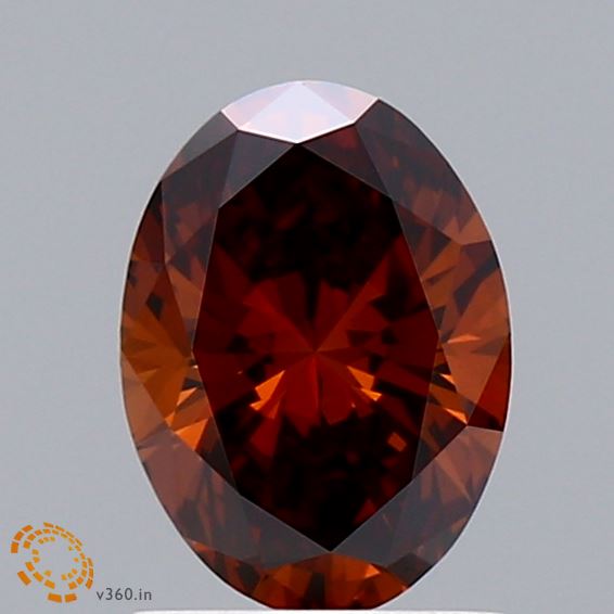 0.99ct Oval FANCY DEEP ORANGE BROWNISH VVS2 Lab Created Diamond
