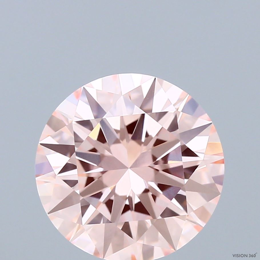 4.02ct Round FANCY INTENSE PINK VVS1 Lab Created Diamond