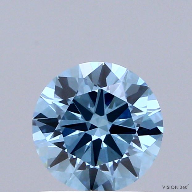 0.95ct Round FANCY VIVID BLUE VVS2 Lab Created Diamond