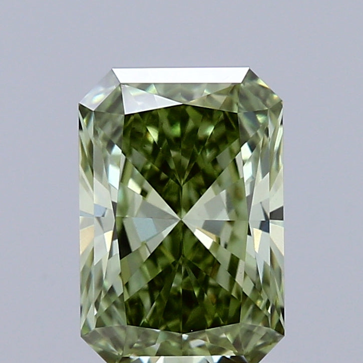 1.11ct Radiant FANCY VIVID GREEN VS1 Lab Created Diamond