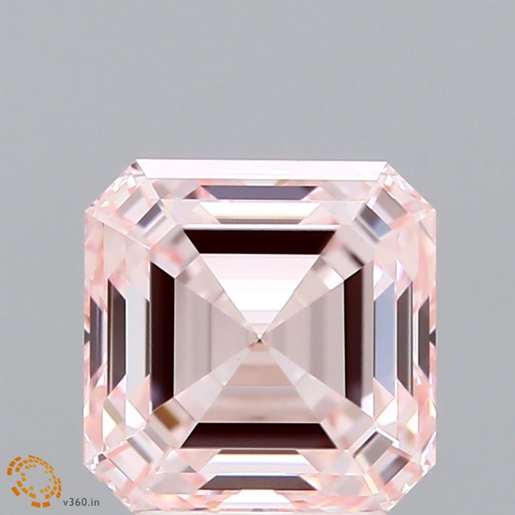 3.03ct Asscher FANCY INTENSE PINK VVS2 Lab Created Diamond