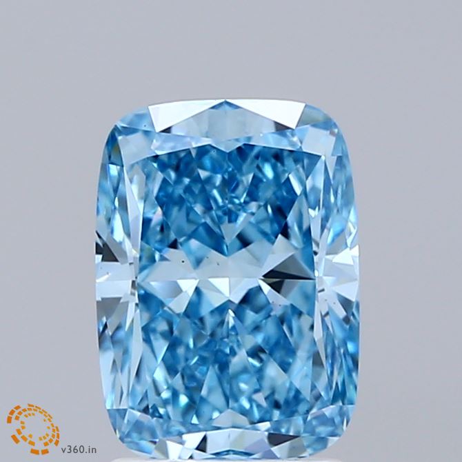 2ct Cushion FANCY VIVID BLUE VS1 Lab Created Diamond