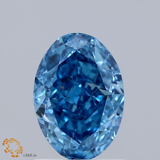 1.38ct Oval FANCY VIVID BLUE VS1 Lab Created Diamond