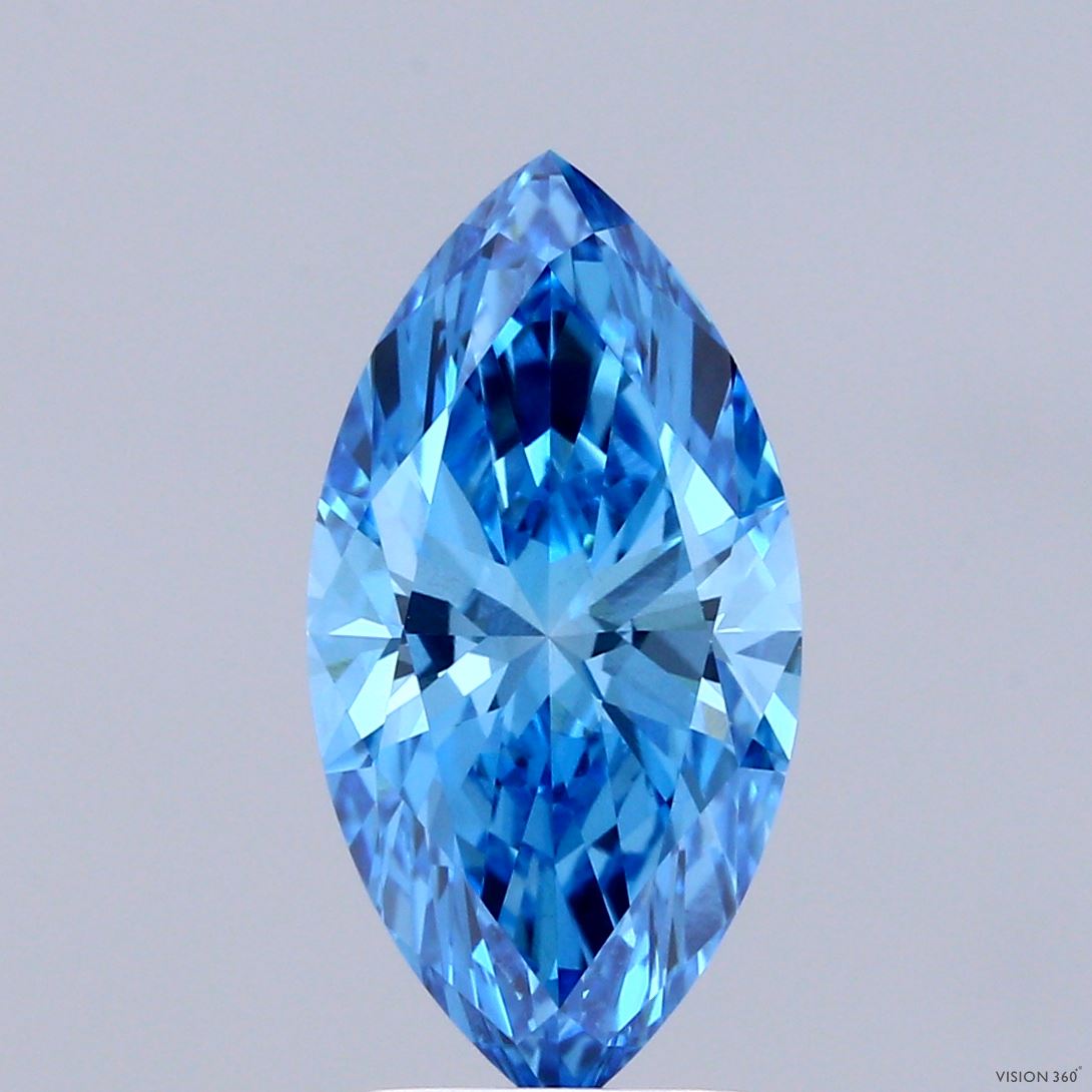 3.01ct Marquise FANCY VIVID BLUE VVS2 Lab Created Diamond