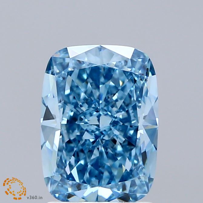 2ct Cushion FANCY VIVID BLUE VS2 Lab Created Diamond