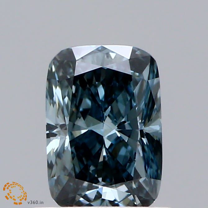 0.7ct Cushion FANCY VIVID BLUE GREYISH VS2 Lab Created Diamond