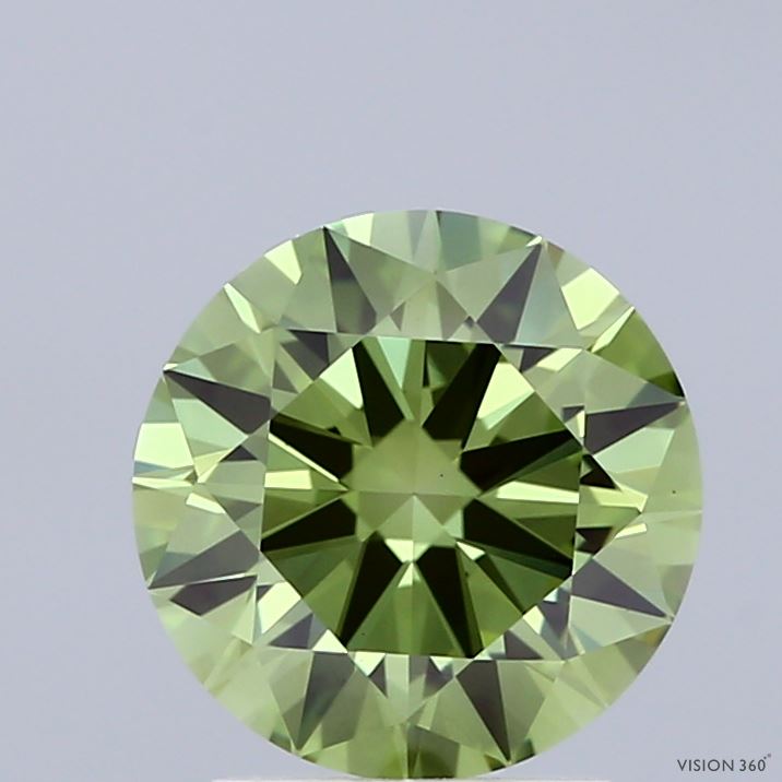 2.02ct Round FANCY VIVID GREEN VS1 Lab Created Diamond