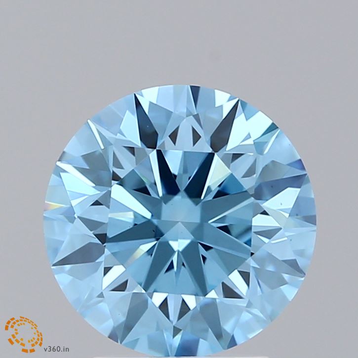 2.82ct Round FANCY VIVID BLUE VS1 Lab Created Diamond