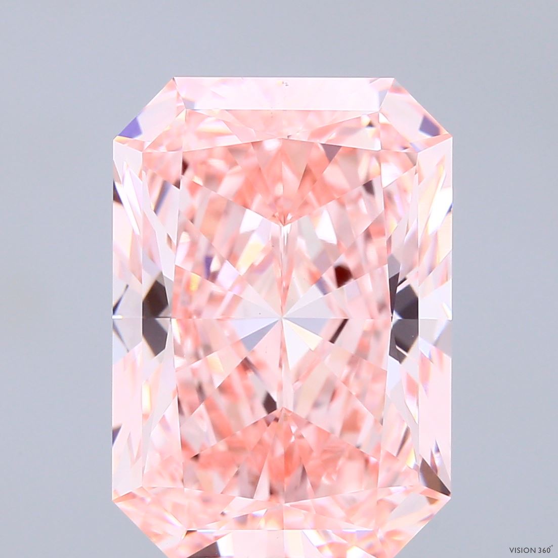 9.53ct Radiant FANCY VIVID PINK VS1 Lab Created Diamond