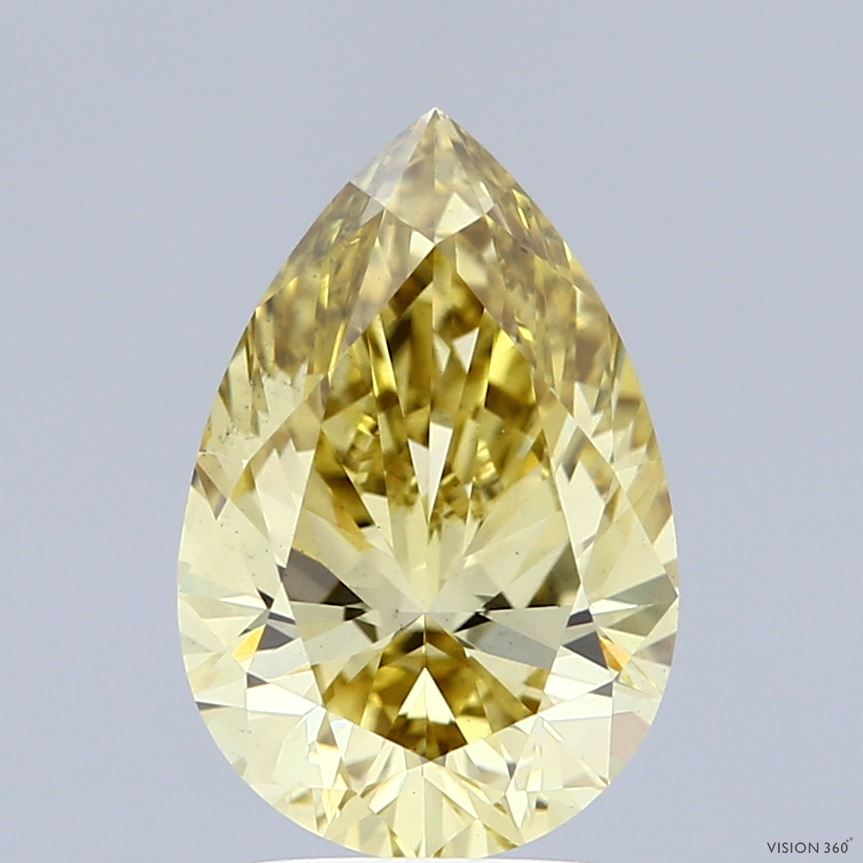 2.51ct Pear FANCY INTENSE YELLOW VS2 Lab Created Diamond