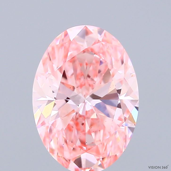 2.01ct Oval FANCY VIVID PINK VS2 Lab Created Diamond