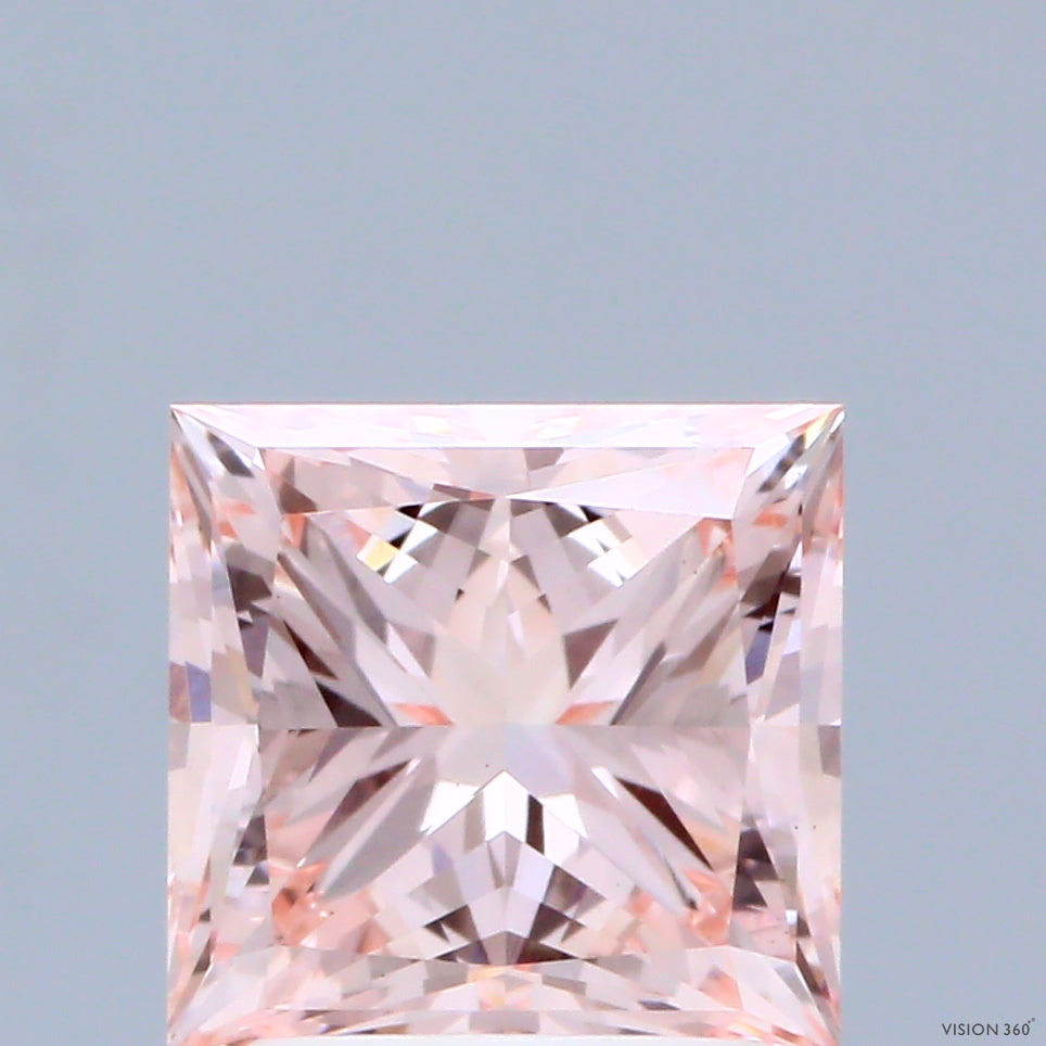 2.5ct Princess FANCY INTENSE PINK VS1 Lab Created Diamond