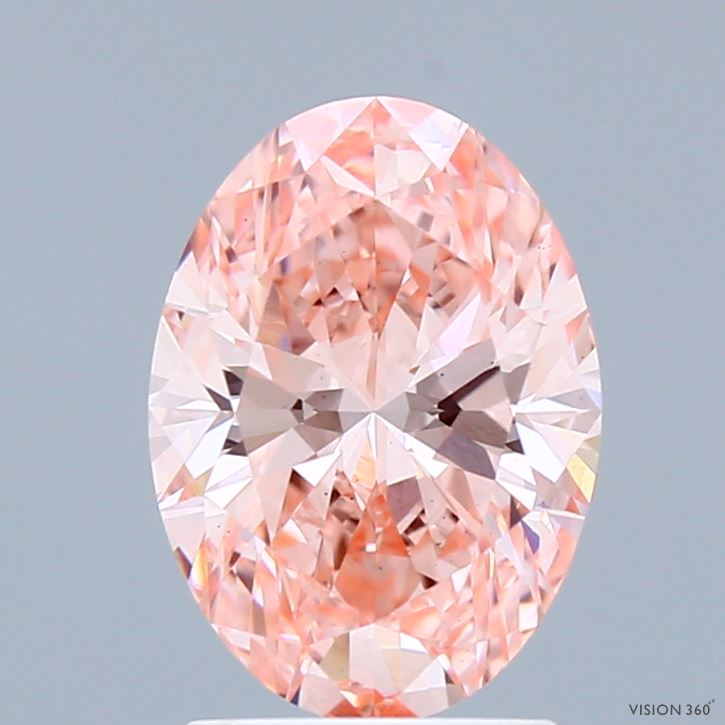 2.01ct Oval FANCY VIVID PINK VS2 Lab Created Diamond