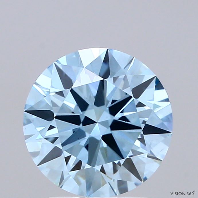 2ct Round FANCY VIVID BLUE VS1 Lab Created Diamond