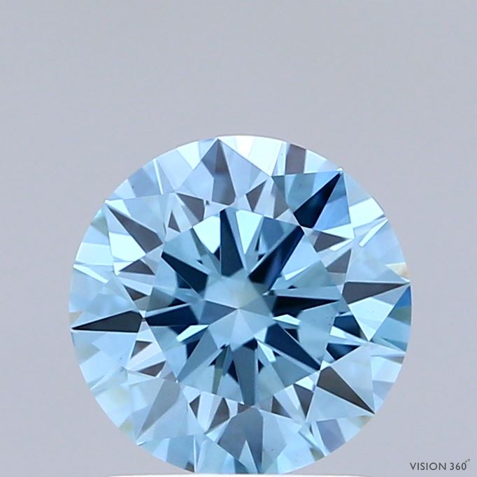 1.52ct Round FANCY VIVID BLUE VS1 Lab Created Diamond