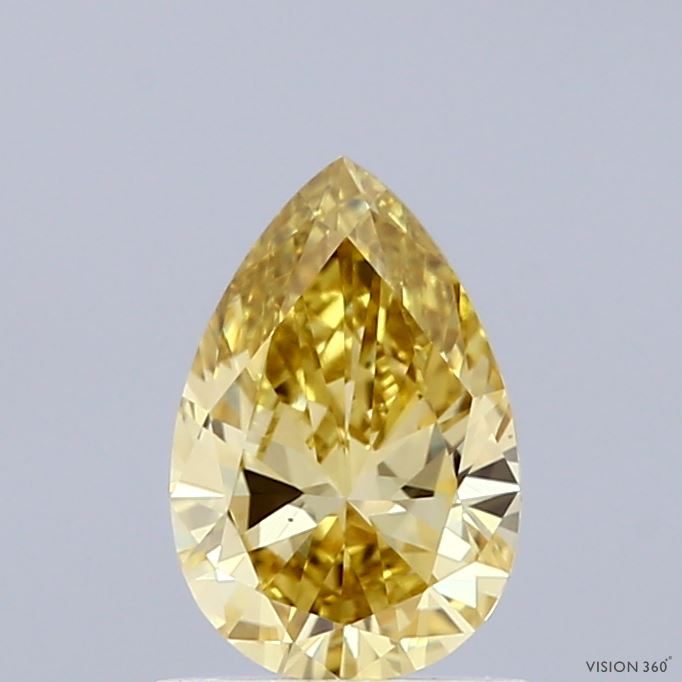 0.91ct Pear FANCY INTENSE YELLOW VS1 Lab Created Diamond