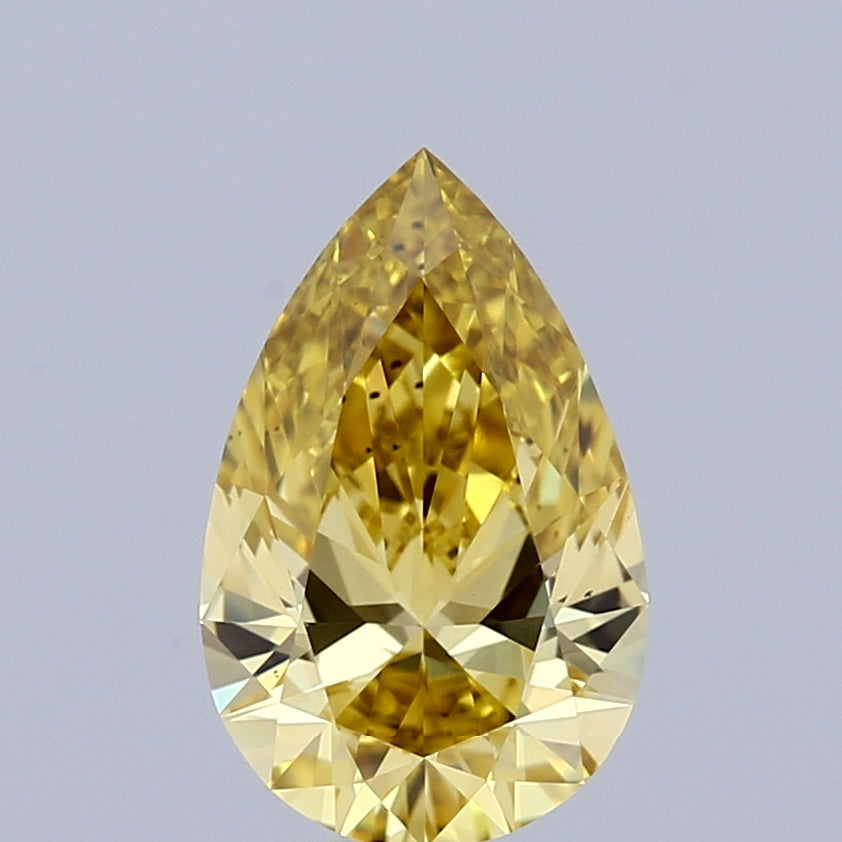 0.97ct Pear FANCY INTENSE YELLOW VS2 Lab Created Diamond