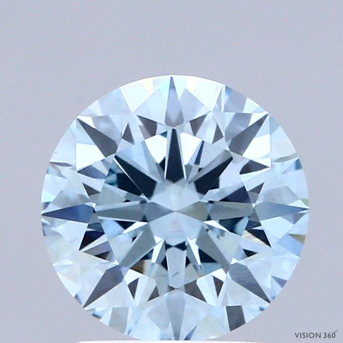 2ct Round FANCY VIVID BLUE VS1 Lab Created Diamond