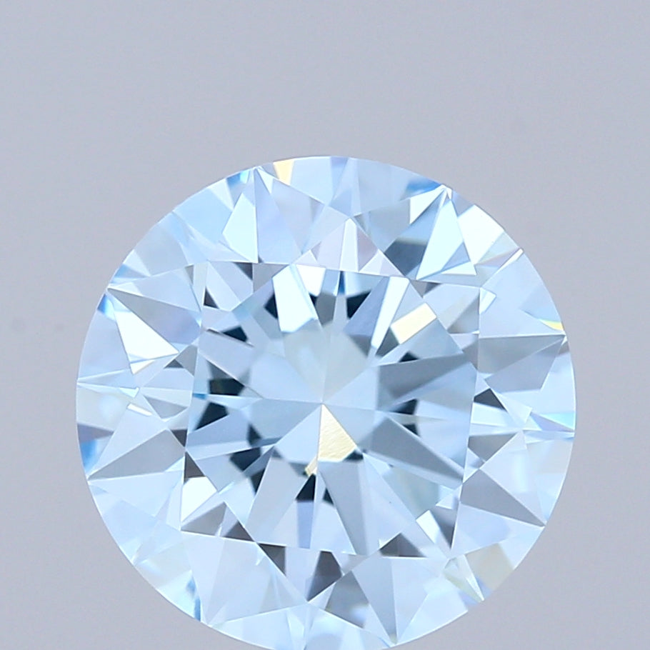 2.59ct Round FANCY VIVID BLUE VVS2 Lab Created Diamond