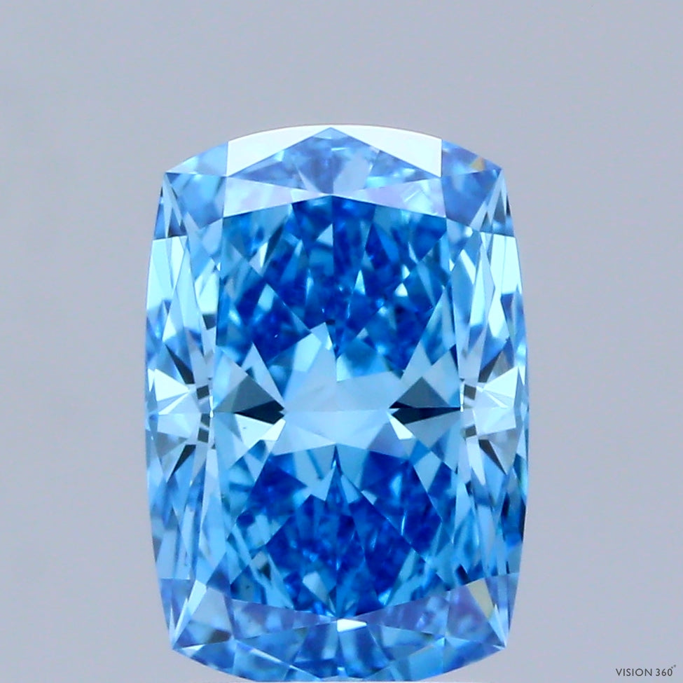 2.24ct Cushion FANCY VIVID BLUE VVS2 Lab Created Diamond