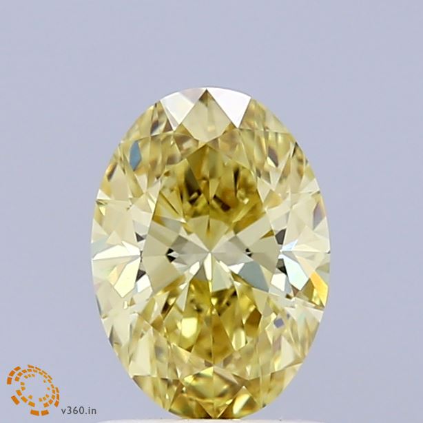 1.02ct Oval FANCY INTENSE YELLOW VS1 Lab Created Diamond