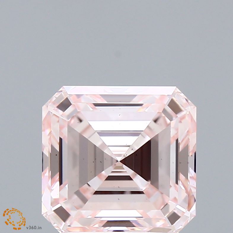 3.03ct Asscher FANCY LIGHT PINK VS2 Lab Created Diamond