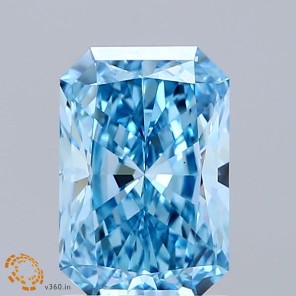 1.5ct Radiant FANCY VIVID BLUE VS1 Lab Created Diamond