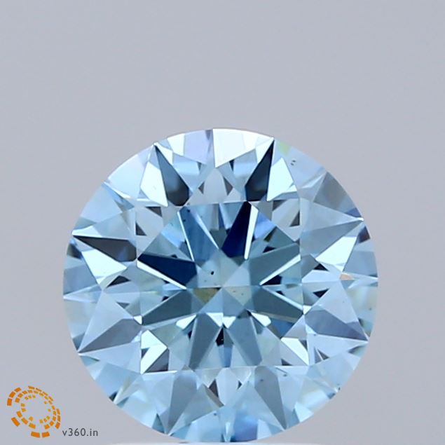 1.51ct Round FANCY VIVID BLUE VS2 Lab Created Diamond