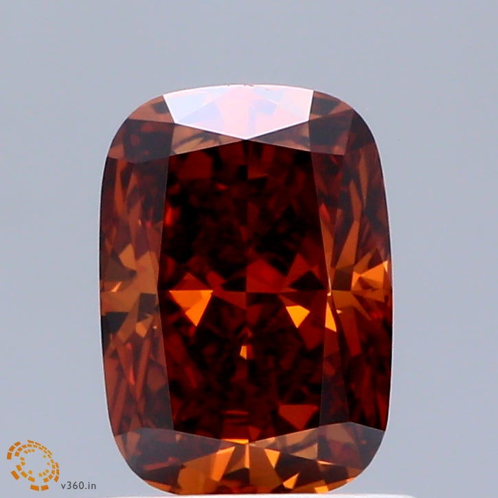 1.01ct Cushion FANCY DEEP ORANGE VVS2 Lab Created Diamond