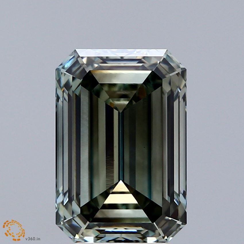 4.05ct Emerald FANCY VIVID GREEN VS1 Lab Created Diamond