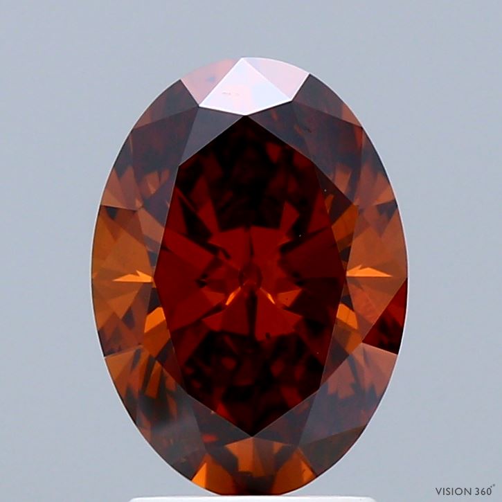 2.06ct Oval FANCY DEEP ORANGE VS2 Lab Created Diamond