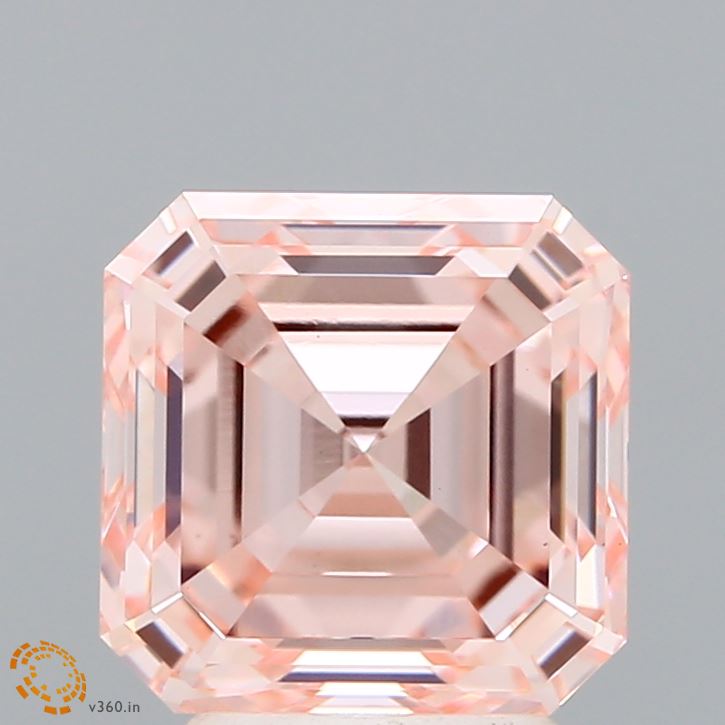 3.6ct Asscher FANCY INTENSE PINK VVS2 Lab Created Diamond