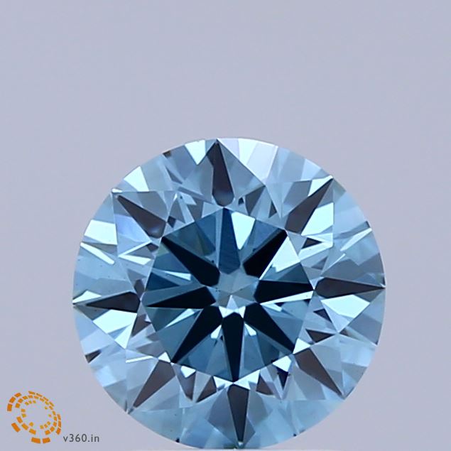 1.41ct Round FANCY VIVID BLUE VS2 Lab Created Diamond